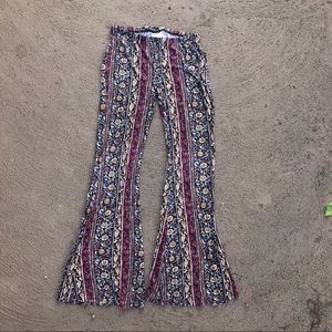 Flare hippy multi colored pants/leggings - S/M